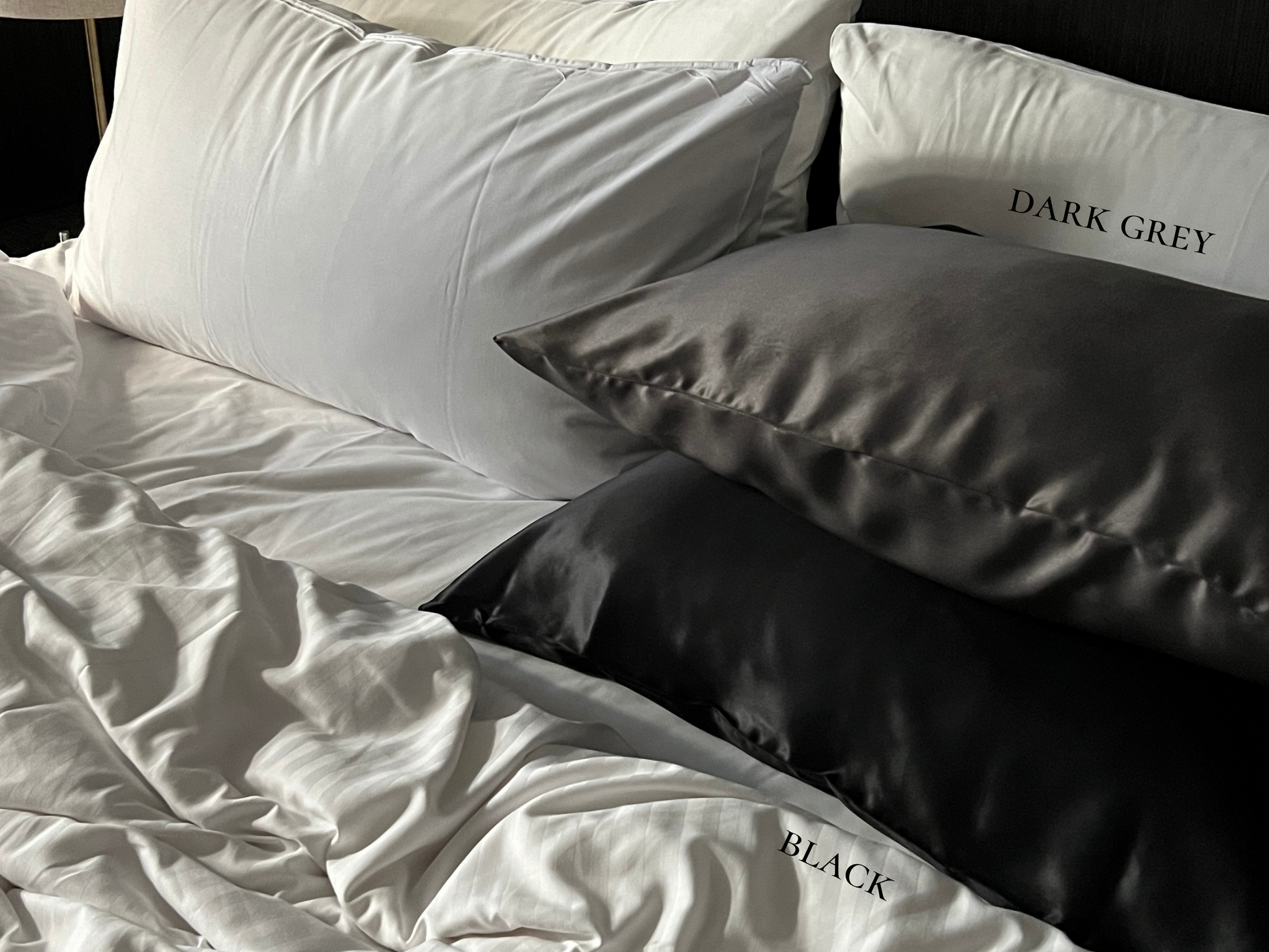 Dark grey hotsell silk pillowcase