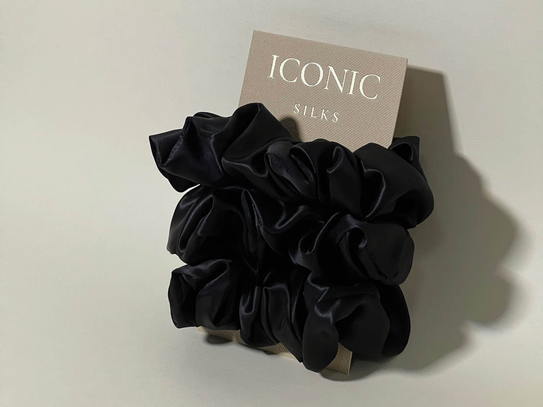 Save yourself from hair breakage and knots and allow our silky scrunchies to improve the quality of your hair's life! We use the highest quality (6A) 100% Mulberry silk that helps to ensure your endless experience. Antibacterial, hypoallergenic, and Hyaluronic Acid infused scrunchies.