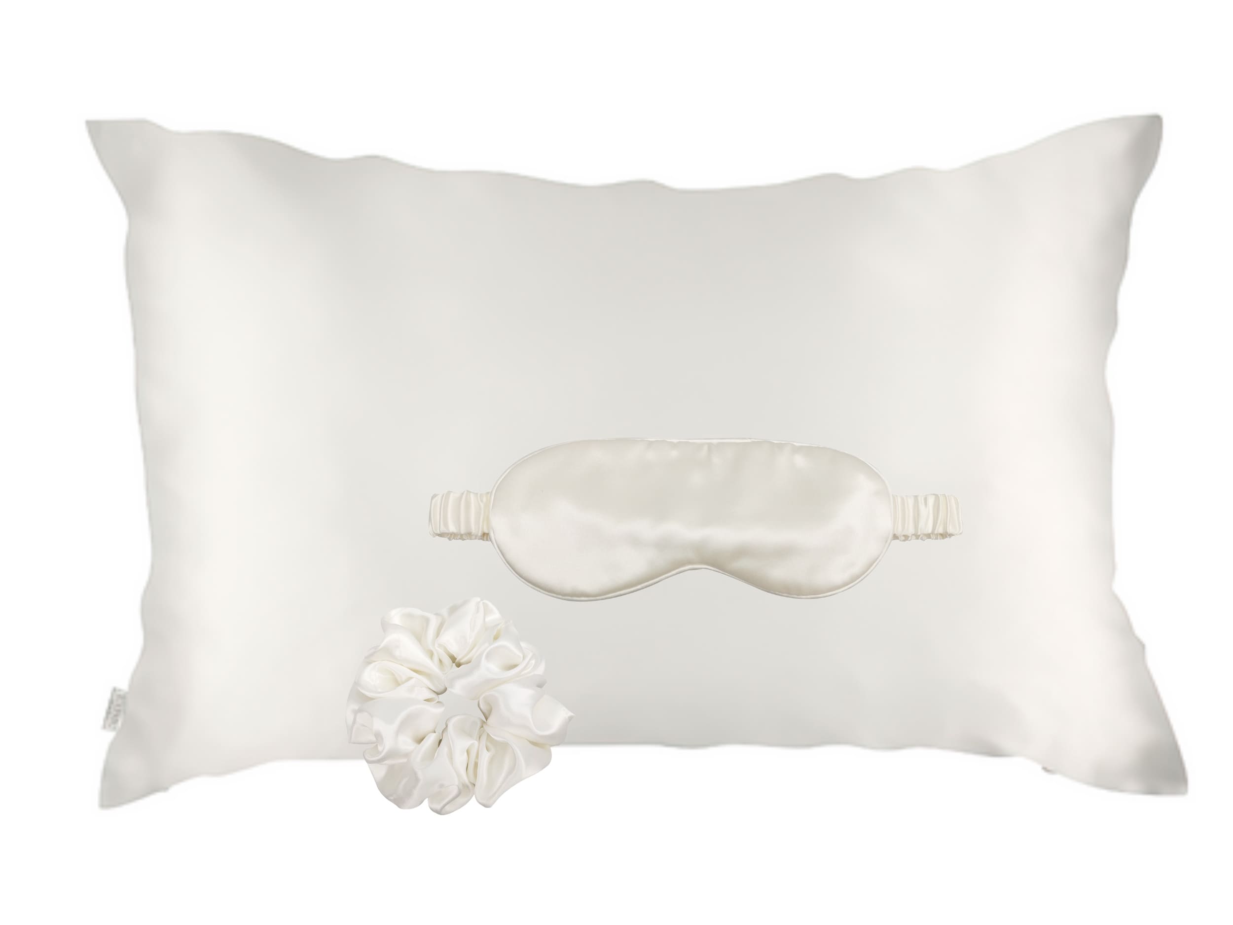 Slip Silk Queen offers discovery set, Pillowcase white Silk Black Eye Sleep Mask - Set